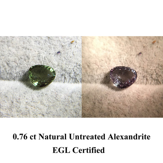 0.76 ct Natural Untreated Alexandrite ( Green to light Red ) | Pear | VVS