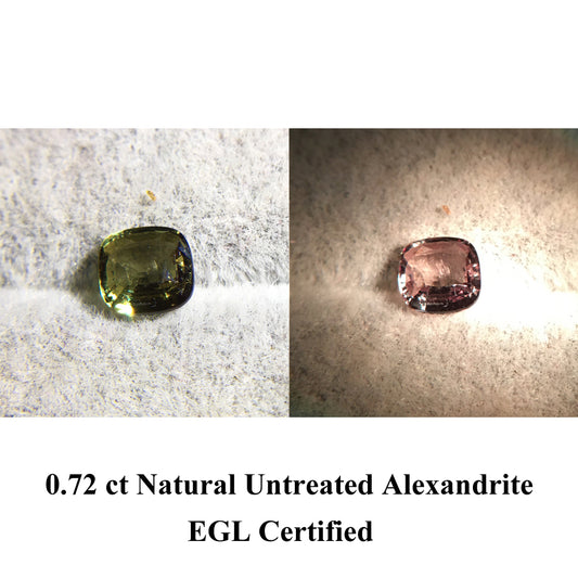0.72 ct Natural Untreated Alexandrite | Cushion | PGTL Certified