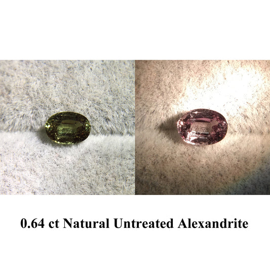 0.64 ct Natural Untreated Alexandrite ( Green - Red) | Oval